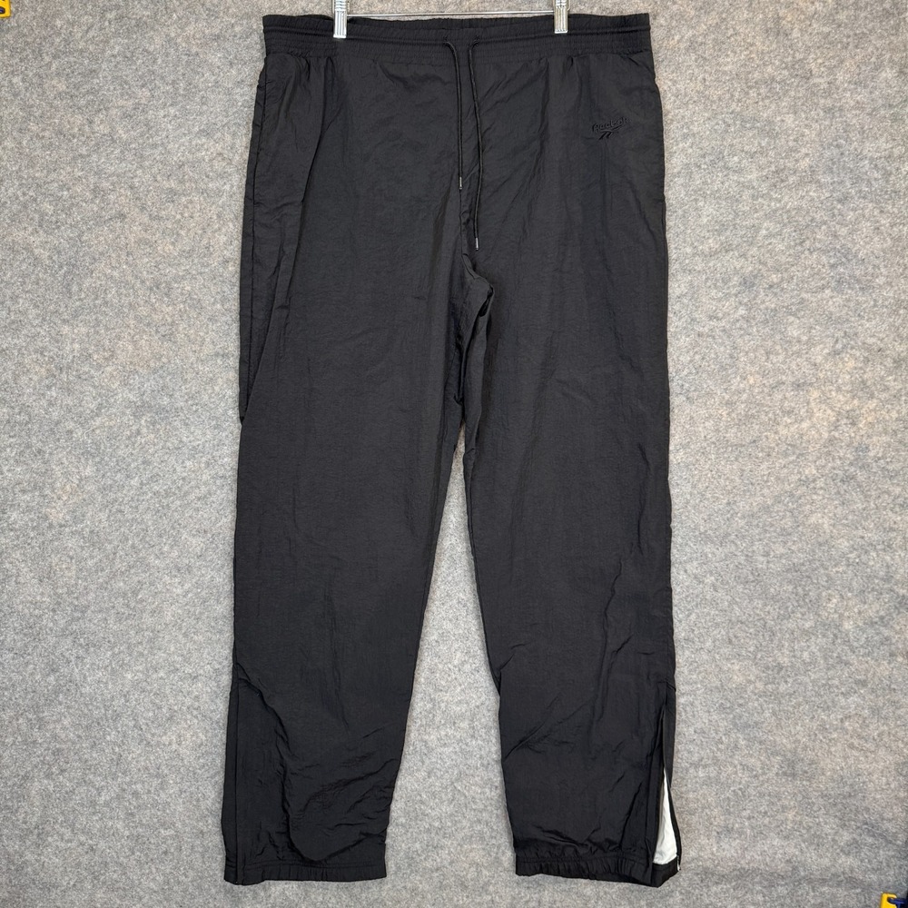 Vintage Reebok Track Pants Mens Large Lined Baggy Ankle Zip Fitness Jog Run 90s